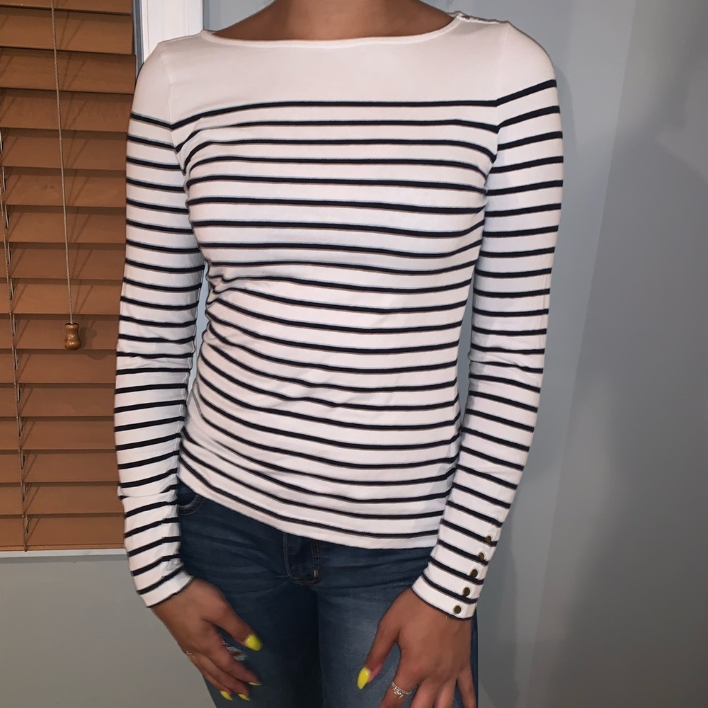 Striped long sleeve top
